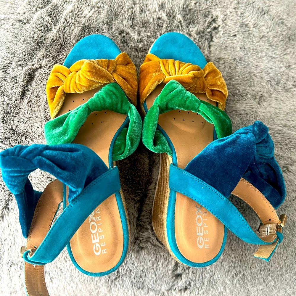 Crushed Velvet Platform Sandals